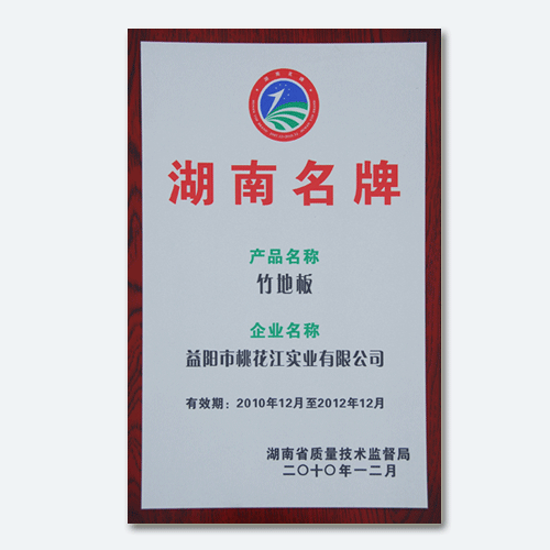 湖南名牌产品证书