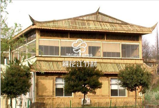 桃花江竹板材应用在景区建筑